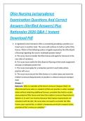 Ohio Nursing Jurisprudence &NewLine;Examination Questions And Correct &NewLine;Answers &lpar;Verified Answers&rpar; Plus &NewLine;Rationales 2026 Q&A &vert; Instant &NewLine;Download Pdf 