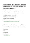 CA DMV AMBULANCE TEST EXAM PREP 2026&NewLine;COMPLETE QUESTIONS WITH ANSWERS AND&NewLine;FULL REVISION NOTES&NewLine;