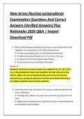 New Jersey Nursing Jurisprudence &NewLine;Examination Questions And Correct &NewLine;Answers &lpar;Verified Answers&rpar; Plus &NewLine;Rationales 2026 Q&A &vert; Instant &NewLine;Download Pdf 