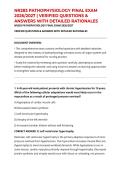 NR283 PATHOPHYSIOLOGY FINAL EXAM 2026&sol;2027 &vert; VERIFIED QUESTIONS & ANSWERS WITH DETAILED RATIONALES