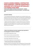 CSLB B LICENSE GENERAL CONTRACTOR EXAM 2026&sol;2027 &vert; VERIFIED QUESTIONS & ANSWERS WITH DETAILED RATIONALES &vert; CALIFORNIA EXAM PREP