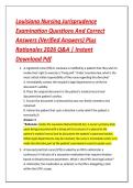 Louisiana Nursing Jurisprudence &NewLine;Examination Questions And Correct &NewLine;Answers &lpar;Verified Answers&rpar; Plus &NewLine;Rationales 2026 Q&A &vert; Instant &NewLine;Download Pdf