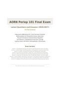 AORN PERIOP 101 FINAL ACTUAL EXAM 2026&sol;2027 &vert; Latest Questions & Verified Answers &vert; Pass Guaranteed - A&plus; Graded&NewLine;&NewLine;