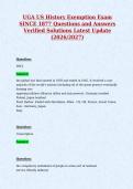UGA US History Exemption Exam&NewLine;SINCE 1877 Questions and Answers&NewLine;Verified Solutions Latest Update&NewLine;&lpar;2026&sol;2027&rpar;