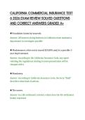 CALIFORNIA COMMERCIAL INSURANCE TEST&NewLine;6 2026 EXAM REVIEW SOLVED QUESTIONS&NewLine;AND CORRECT ANSWERS GRADED A&plus;