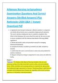 Arkansas Nursing Jurisprudence &NewLine;Examination Questions And Correct &NewLine;Answers &lpar;Verified Answers&rpar; Plus &NewLine;Rationales 2026 Q&A &vert; Instant &NewLine;Download Pdf 