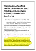 Arizona Nursing Jurisprudence &NewLine;Examination Questions And Correct &NewLine;Answers &lpar;Verified Answers&rpar; Plus &NewLine;Rationales 2026 Q&A &vert; Instant &NewLine;Download Pdf