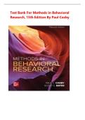 Complete Test Bank For Methods in Behavioral Research 15th Edition By Paul Cozby &vert; Chapters 1&ndash;14 &vert;  Questions and Answers A&plus;