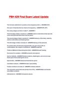 PBH 429 Final Exam Latest Update