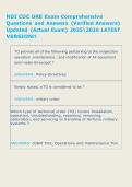 NDI CDC URE Exam Comprehensive &NewLine;Questions and Answers &lpar;Verified Answers&rpar; &NewLine;Updated &lpar;Actual Exam&rpar; 20252026 LATEST &NewLine;VERSION&excl;&excl; 