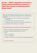 Bio 251 - EXAM 2 Questions and Answers &NewLine;&lpar;latest version verified for accuracy&rpar; &vert; &NewLine;20262027 Latest&excl;&excl; &lpar;Verified Answers&rpar; &NewLine;Study Guide