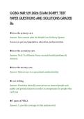 CCBC NUR 129 2026 EXAM SCRIPT TEST PAPER QUESTIONS AND SOLUTIONS GRADED A