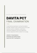 DAVITA PCT FINAL ACTUAL EXAM 2026&sol;2027 &vert; Verified Q&A with Rationales &vert; Hemodialysis & Patient Care &vert; Pass Guaranteed - A&plus; Graded