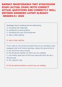 RAMSAY MAINTENANCE TEST STUDYGUIDE &NewLine;EXAM &lpar;ACTUAL EXAM&rpar; WITH CORRECT &NewLine;ACTUAL QUESTIONS AND CORRECTLY WELL &NewLine;DEFINED ANSWERS LATEST ALREADY &NewLine;GRADED A&plus; 2026
