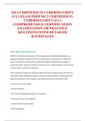ISC2 CERTIFIED IN CYBERSECURITY &NewLine;&lpar;CC&rpar; EXAM PREP ISC2 CERTIFIED IN &NewLine;CYBERSECURITY &lpar;CC&rpar; &NewLine;COMPREHENSIVE CERTIFICATION &NewLine;EXAMINATION 100 PRACTICE &NewLine;QUESTIONS WITH DETAILED &NewLine;RATIONALES