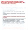 Hartman's Nursing Assistant Care Chapter's 1-3 Exam &vert; &NewLine;&lbrace;LATEST 2026&sol; 2027 UPDATE&rcub; COMPLETE ACTUAL AND &NewLine;AUTHENTIC EXAM &vert; BRAND NEW&excl;
