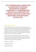 ATI COMPREHENSIVE PREDICTOR &NewLine;EXAMINATION NCLEX-RN &NewLine;READINESS & NURSING &NewLine;COMPETENCY COMPREHENSIVE &NewLine;PRACTICE EXAMINATION 100 &NewLine;CERTIFICATION-LEVEL PRACTICE &NewLine;QUESTIONS WITH DETAILED &NewLine;RATIONALES