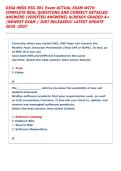 DISA HBSS ESS 301 Exam ACTUAL EXAM WITH &NewLine;COMPLETE REAL QUESTIONS AND CORRECT DETAILED &NewLine;ANSWERS &lpar;VERIFIED ANSWERS&rpar; ALREADY GRADED A&plus; &NewLine;&sol;NEWEST EXAM &sol; JUST RELEASED&excl;&excl; LATEST UPDATE &NewLine;2026 -2027