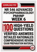 NR 546 Advanced Psychopharmacology PMHNP Week 6 &lpar;PDF&rpar; &vert; 2026 Exam Questions &vert; PMHNP