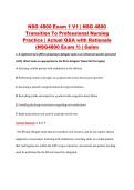 NSG 4800 Exam 1 V1 &vert; NSG 4800 &NewLine;Transition To Professional Nursing &NewLine;Practice &vert; Actual Q&A with Rationale &NewLine;&lpar;NSG4800 Exam 1&rpar; &vert; Galen