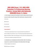 NSG 4800 Exam 1 V1&ndash;V3 &vert; NSG 4800 Transition To Professional Nursing Practice &vert; Galen College of Nursing &vert; Actual Q&A with Rationale &lpar;Galen NSG4800 Exam 1&rpar;