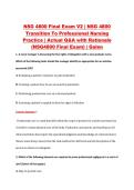 NSG 4800 Final Exam V2 &vert; NSG 4800 &NewLine;Transition To Professional Nursing &NewLine;Practice &vert; Actual Q&A with Rationale &NewLine;&lpar;NSG4800 Final Exam&rpar; &vert; Galen 