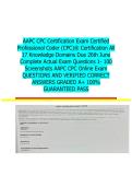 AAPC CPC Certification Exam Certified Professional Coder &lpar;CPC&rpar;&reg; Certification All 17 Knowledge Domains Due 26th June Complete Actual Exam Questions 1- 100 Screenshots AAPC CPC Online Exam&period;pdf&NewLine;&NewLine;