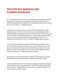 PALS PreTest Questions with Complete Solutions