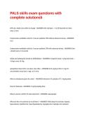 PALS skills exam questions with complete solutions