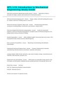 MTL-L13&colon; Introduction to Mechanical Engineering Study Guide&NewLine;&NewLine;