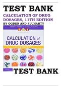 Test Bank for Calculation of Drug Dosages 11th Edition &vert; Ogden & Fluharty &vert; All Chapters &vert; Verified MCQs & Answers