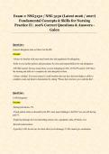 Exam 1&colon; NSG3130 &sol; NSG 3130 &lpar;Latest 2026 &sol; 2027&rpar; &NewLine;Fundamental Concepts & Skills for Nursing &NewLine;Practice II &vert; 100&percnt; Correct Questions & Answers - &NewLine;Galen