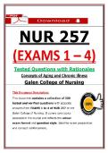 NUR 257 Exams 1&ndash;4 &ndash; Concepts of Aging & Chronic Illness &ndash; &lpar;2026&sol;2027&rpar; Actual Questions & Answers &lpar;GCN&rpar; 100&percnt; Guarantee Pass