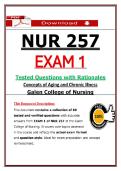NUR 257 Exams 1&ndash;4 &ndash; Concepts of Aging & Chronic Illness &vert; Complete Package Bundle