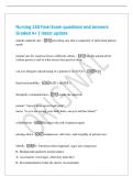 Nursing 150 Final Exam questions and answers&NewLine;Graded A&plus; &vert; latest update&NewLine;patient centered care - providing care that is respectful of individual patient&NewLine;needs&NewLine;patient care for someone from a different culture - ask the patient about&NewLine;culture practices a