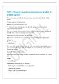 NUR 172 exam 1 questions and answers Graded A&plus;&NewLine;&vert; latest update&NewLine;Always be concerned with the decreased urine output &lpar;less than 75 mL within 3&NewLine;hours&rpar;&NewLine;Normal output is 30 mL per hour&NewLine;What do you document about an IV&quest;&NewLine;IV site&comma; the IV si