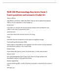 NUR 104 Pharmacology Key terms Exam 1 Exam questions and answers Graded A&plus; Adverse effects drug effects&comma; sometimes called side effects&comma; that are not the desired therapeutic effects&semi; may be unpleasant or even dangerous Brand name name given to a drug