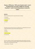 Exam 3&colon; NSG3100 &sol; NSG 3100 &lpar;Latest 2026 &sol; 2027&rpar; &NewLine;Fundamental Concepts & Skills for Nursing &NewLine;Practice I &vert; 100&percnt; Correct Questions & Answers - &NewLine;Galen