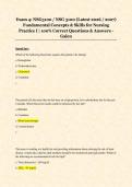 Exam 4&colon; NSG3100 &sol; NSG 3100 &lpar;Latest 2026 &sol; 2027&rpar; &NewLine;Fundamental Concepts & Skills for Nursing &NewLine;Practice I &vert; 100&percnt; Correct Questions & Answers - &NewLine;Galen 