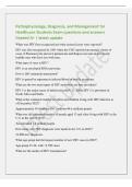 Pathophysiology&comma; Diagnosis&comma; and Management for&NewLine;Healthcare Students Exam questions and answers&NewLine;Graded A&plus; &vert; latest update&NewLine;When was HIV first recognized and what unusual cases were reported&quest;&NewLine;HIV was first recognized in 1981 when the CDC reported an unusu