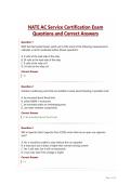NATE AC Service Certification Exam Questions and Correct Answers&period;