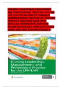 NURSING LEADERSHIP MANAGEMENT AND PROFESSIONAL PRACTICE FOR THE LPN LVN 8TH EDITION BY TAMARA R COMPREHENSIVE CHAPTER BY CHAPTER PRACTICE QUESTION BANK WITH DETAILED ANSWER EXPLANATIONS REVIEW RATIONALES COMPLETE STUDY GUIDE 2026 2027 EDITION GRADED A &plus;