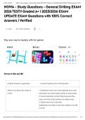 NGWA - Study Questions - General Drilling EXAM 2026 TEST&excl;&excl; Graded A&plus; &vert; 2025&vert;2026 EXAM UPDATE EXAM Questions with 100&percnt; Correct Answers &vert; Verified&NewLine;&NewLine;