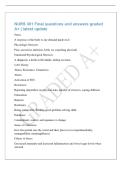 NURS 301 Final questions and answers graded&NewLine;A&plus; &vert; latest update&NewLine;Stress&NewLine;A response of the body to any demand made on it&NewLine;Physiologic Stressors&NewLine;Pain&comma; starvation&comma; infection&comma; birth&comma; etc&period; &lpar;anything physical&rpar;&NewLine;Emotional&sol;Psychological Stressors&NewLine;A diagnosis&comma; 
