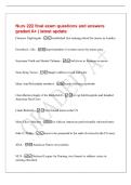 Nurs 222 final exam questions and answers&NewLine;graded A&plus; &vert; latest update&NewLine;Florence Nightingale - established first training school for nurses in London&NewLine;Dorothea L&period; Dix - superintendent of women nurses by union army&NewLine;Sojourner Truth and Harriet Tubman - led s