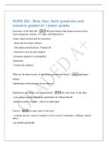 NURS 202 - Skin&comma; Hair&comma; Nails questions and&NewLine;answers graded A&plus; &vert; latest update&NewLine;Functions of the Skin &lpar;8&rpar; - -Physical barrier that protects tissues from&NewLine;microorganisms&comma; trauma&comma; UV light&comma; and dehydration&NewLine;-temp control &lpar;sweat and fat insulation&NewLine;- fluid an