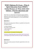 WSET Diploma D1 Exam &ndash; Wine & &NewLine;Spirit Education Trust &lpar;WSET&rpar; &NewLine;Global Business of Wine 2026&sol;2027 &NewLine;Edition &ndash; Practice Questions and &NewLine;Answers 