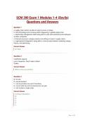 SCM 300 Exam 1 Modules 1-4 &lpar;Davila&rpar;&NewLine;Questions and Answers