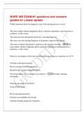 NURS 305 EXAM &num;1 questions and answers&NewLine;graded A&plus; &vert; latest update&NewLine;Which statement about the diagnosis step of the nursing process is true&quest;&NewLine;The nurse makes clinical judgments about a patient's experiences and responses to&NewLine;problems&comma; or life events