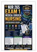 nUR 265 Exam 1 Practice Question Bank &vert; Advanced Medical-Surgical Nursing